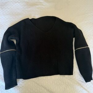 Black V-Neck Women's Sweater